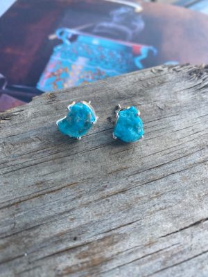 raw turquoise earrings